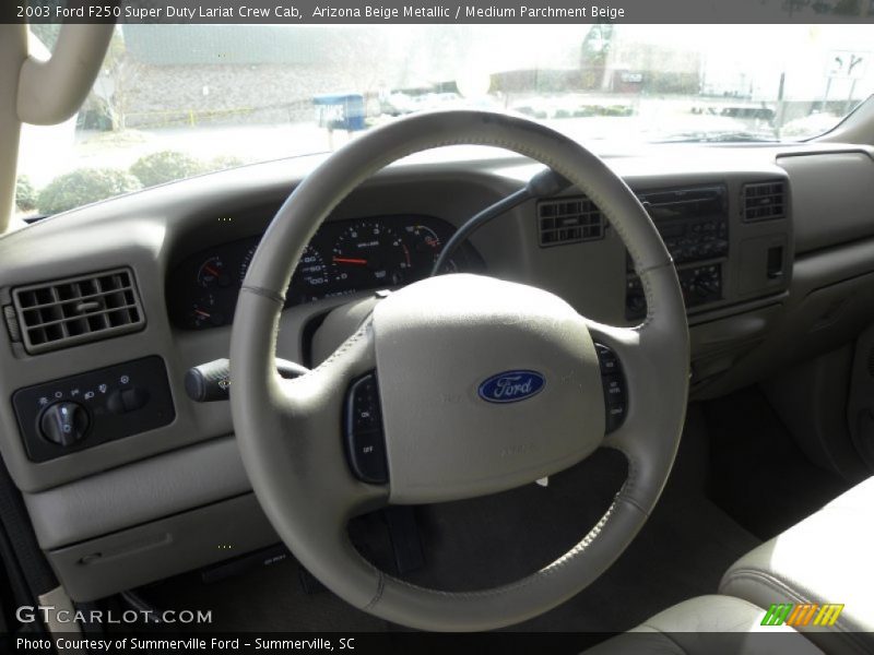 Arizona Beige Metallic / Medium Parchment Beige 2003 Ford F250 Super Duty Lariat Crew Cab