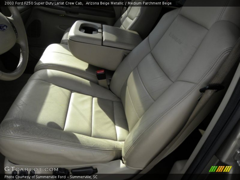 Arizona Beige Metallic / Medium Parchment Beige 2003 Ford F250 Super Duty Lariat Crew Cab