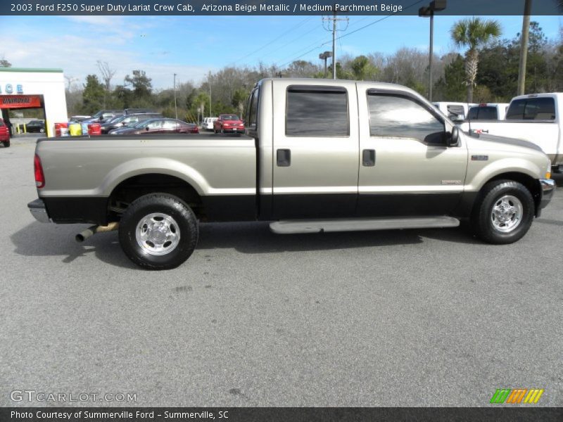 Arizona Beige Metallic / Medium Parchment Beige 2003 Ford F250 Super Duty Lariat Crew Cab