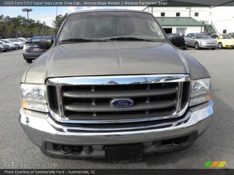 Arizona Beige Metallic / Medium Parchment Beige 2003 Ford F250 Super Duty Lariat Crew Cab