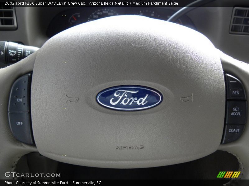 Arizona Beige Metallic / Medium Parchment Beige 2003 Ford F250 Super Duty Lariat Crew Cab