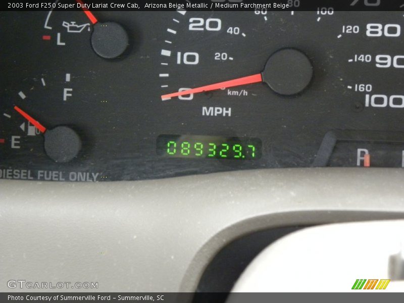 Arizona Beige Metallic / Medium Parchment Beige 2003 Ford F250 Super Duty Lariat Crew Cab