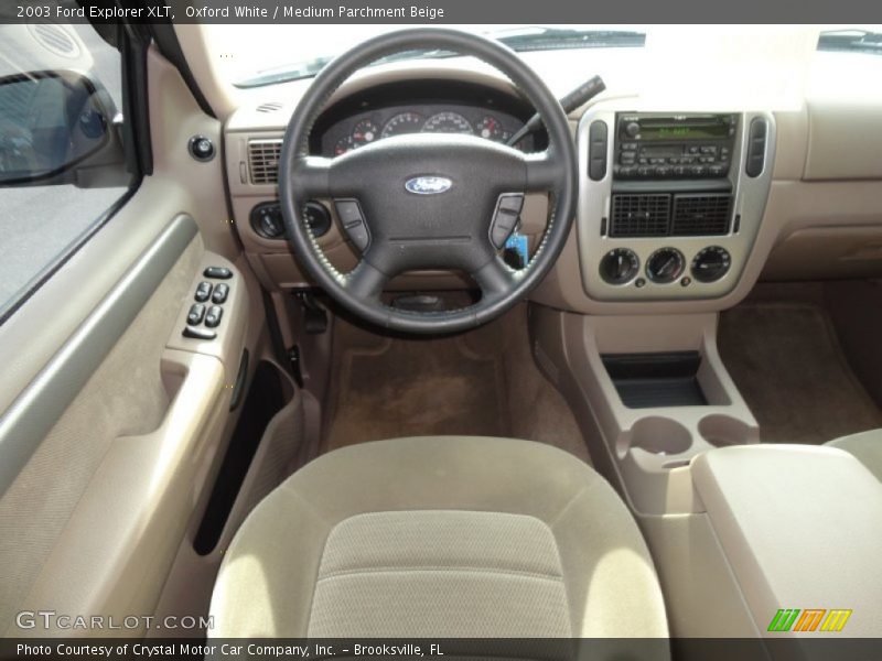 Oxford White / Medium Parchment Beige 2003 Ford Explorer XLT