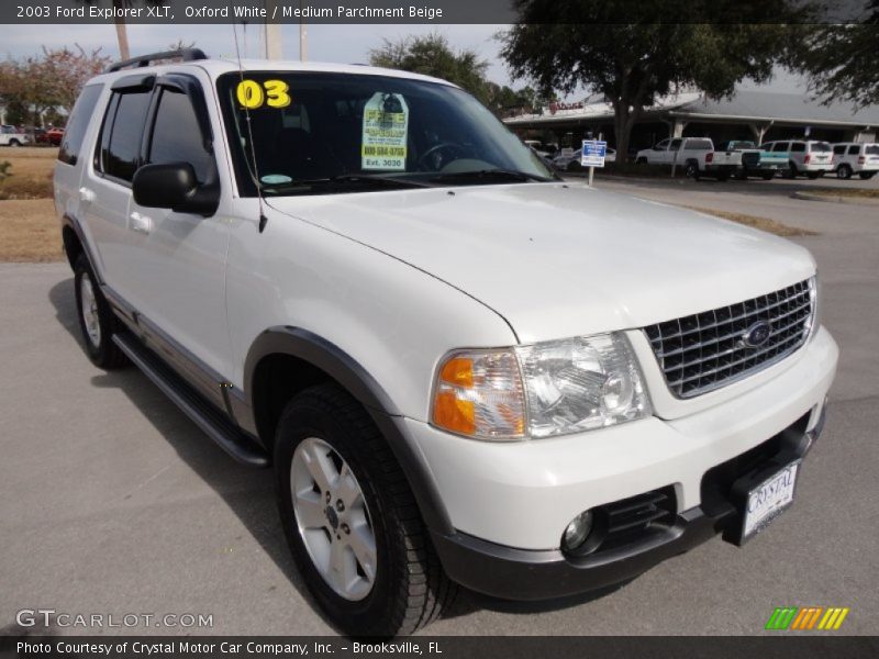 Oxford White / Medium Parchment Beige 2003 Ford Explorer XLT