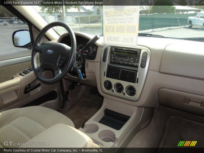 Oxford White / Medium Parchment Beige 2003 Ford Explorer XLT