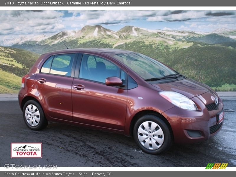 Carmine Red Metallic / Dark Charcoal 2010 Toyota Yaris 5 Door Liftback
