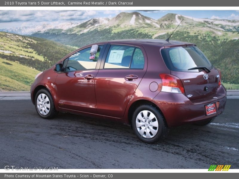 Carmine Red Metallic / Dark Charcoal 2010 Toyota Yaris 5 Door Liftback