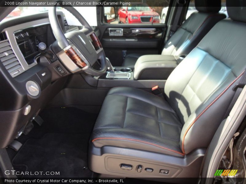 Black / Charcoal Black/Caramel Piping 2008 Lincoln Navigator Luxury