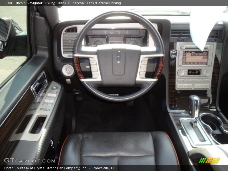 Black / Charcoal Black/Caramel Piping 2008 Lincoln Navigator Luxury