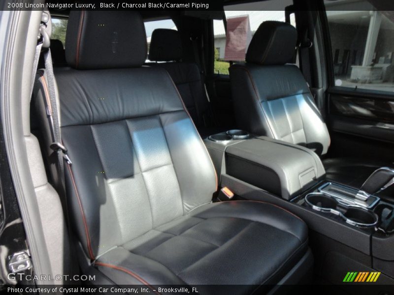 Black / Charcoal Black/Caramel Piping 2008 Lincoln Navigator Luxury