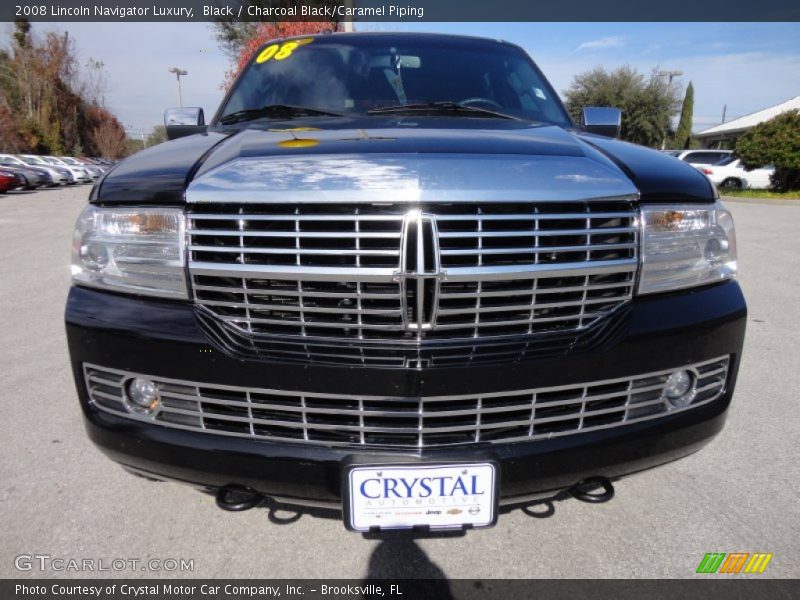 Black / Charcoal Black/Caramel Piping 2008 Lincoln Navigator Luxury