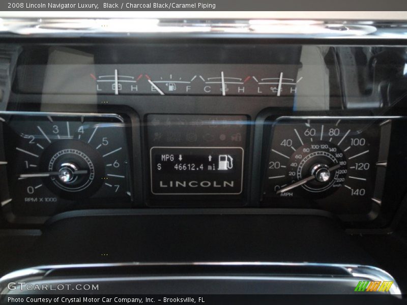 Black / Charcoal Black/Caramel Piping 2008 Lincoln Navigator Luxury