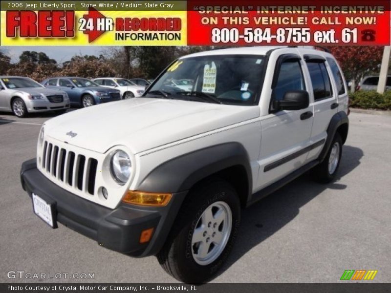 Stone White / Medium Slate Gray 2006 Jeep Liberty Sport