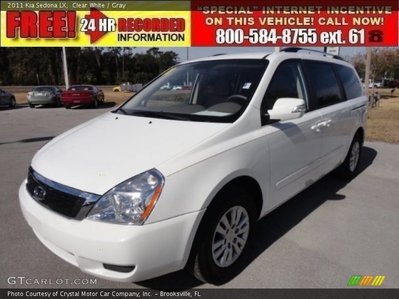 Clear White / Gray 2011 Kia Sedona LX