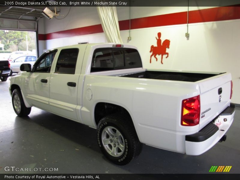 Bright White / Medium Slate Gray 2005 Dodge Dakota SLT Quad Cab