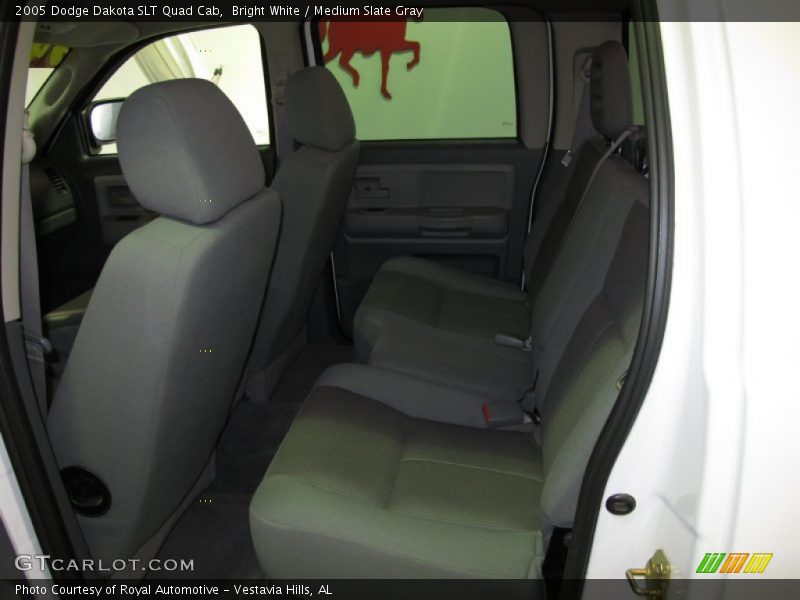 Bright White / Medium Slate Gray 2005 Dodge Dakota SLT Quad Cab