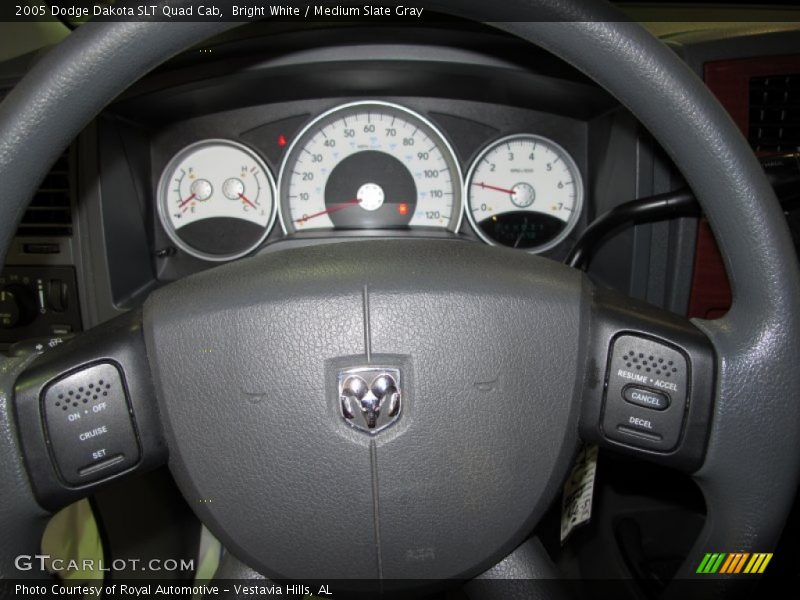 Bright White / Medium Slate Gray 2005 Dodge Dakota SLT Quad Cab