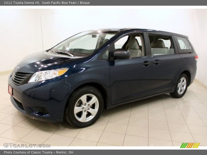 South Pacific Blue Pearl / Bisque 2011 Toyota Sienna V6