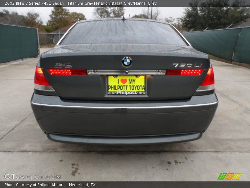 Titanium Grey Metallic / Basalt Grey/Flannel Grey 2003 BMW 7 Series 745Li Sedan