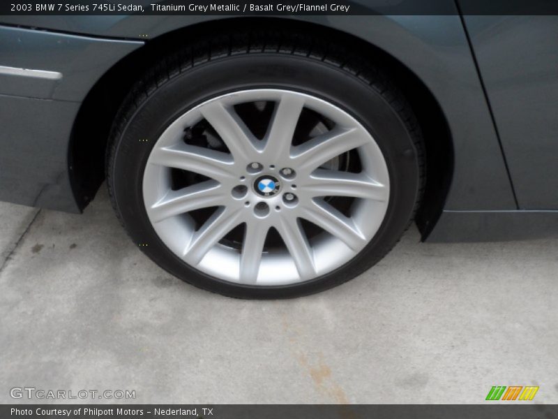 Titanium Grey Metallic / Basalt Grey/Flannel Grey 2003 BMW 7 Series 745Li Sedan