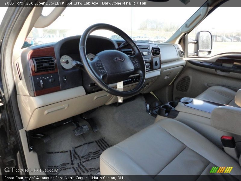 Dark Stone Metallic / Tan 2005 Ford F250 Super Duty Lariat FX4 Crew Cab 4x4