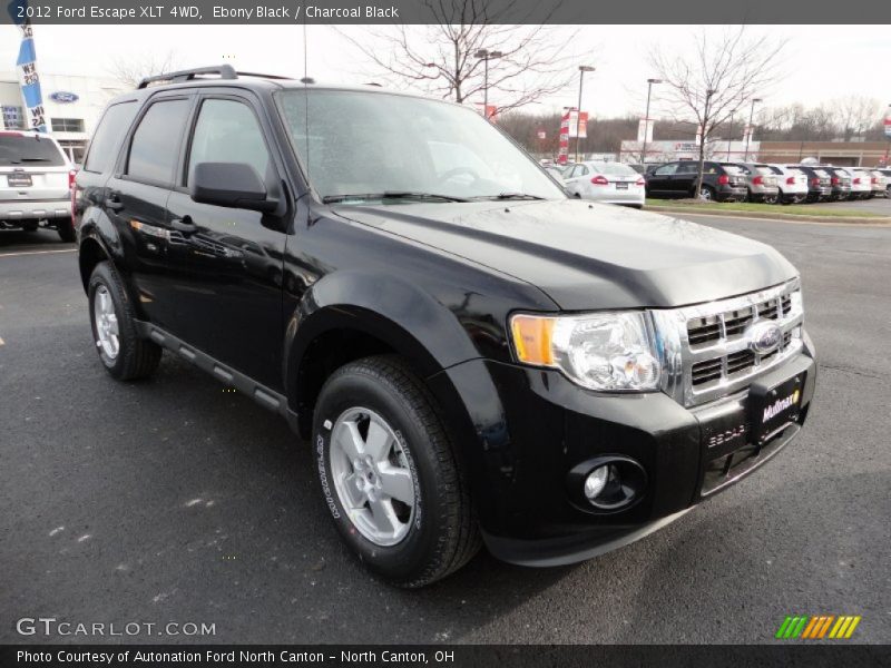 Ebony Black / Charcoal Black 2012 Ford Escape XLT 4WD