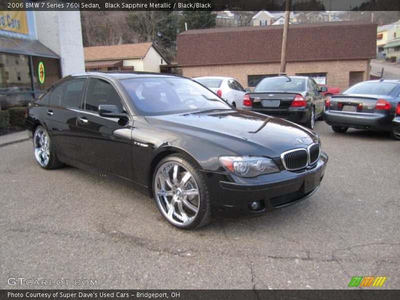 Black Sapphire Metallic / Black/Black 2006 BMW 7 Series 760i Sedan