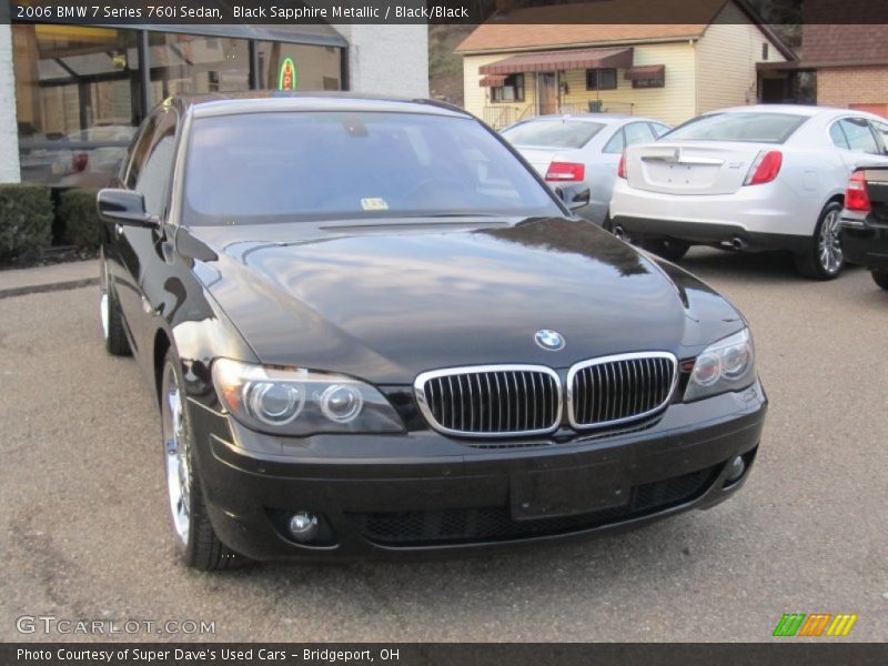 Black Sapphire Metallic / Black/Black 2006 BMW 7 Series 760i Sedan