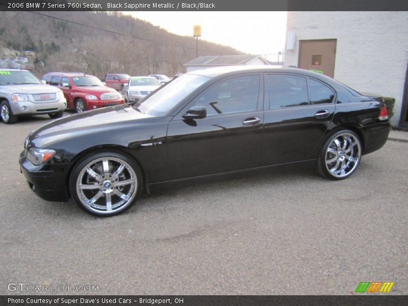 Black Sapphire Metallic / Black/Black 2006 BMW 7 Series 760i Sedan