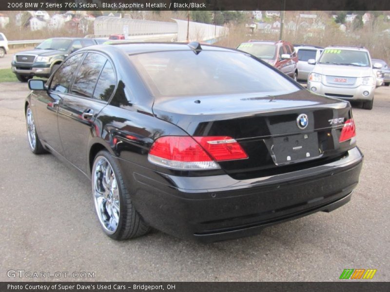 Black Sapphire Metallic / Black/Black 2006 BMW 7 Series 760i Sedan