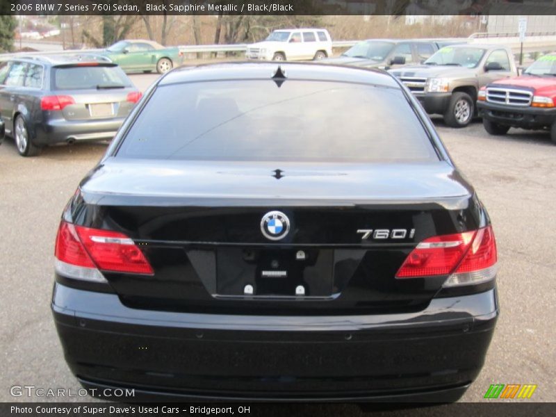 Black Sapphire Metallic / Black/Black 2006 BMW 7 Series 760i Sedan
