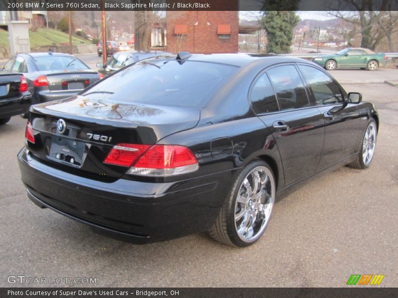 Black Sapphire Metallic / Black/Black 2006 BMW 7 Series 760i Sedan