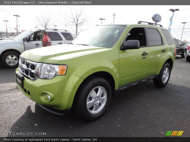 Lime Squeeze Metallic / Charcoal Black 2012 Ford Escape XLT