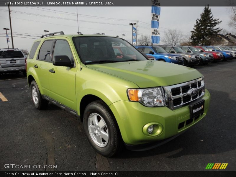 Lime Squeeze Metallic / Charcoal Black 2012 Ford Escape XLT
