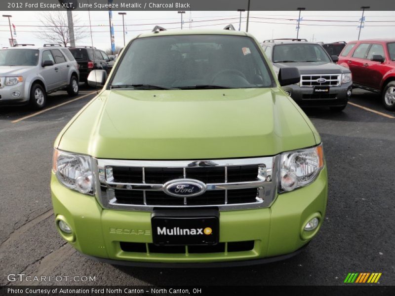 Lime Squeeze Metallic / Charcoal Black 2012 Ford Escape XLT