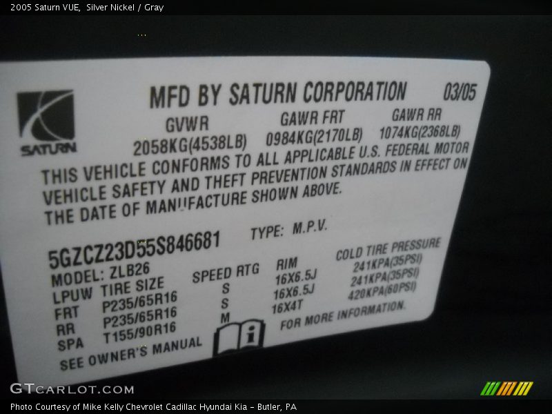 Silver Nickel / Gray 2005 Saturn VUE