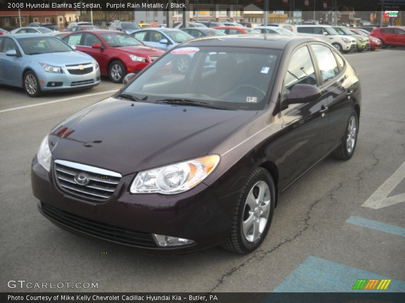 Purple Rain Metallic / Black 2008 Hyundai Elantra SE Sedan