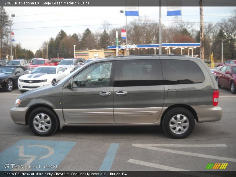 Sage Green Metallic / Beige 2005 Kia Sedona EX
