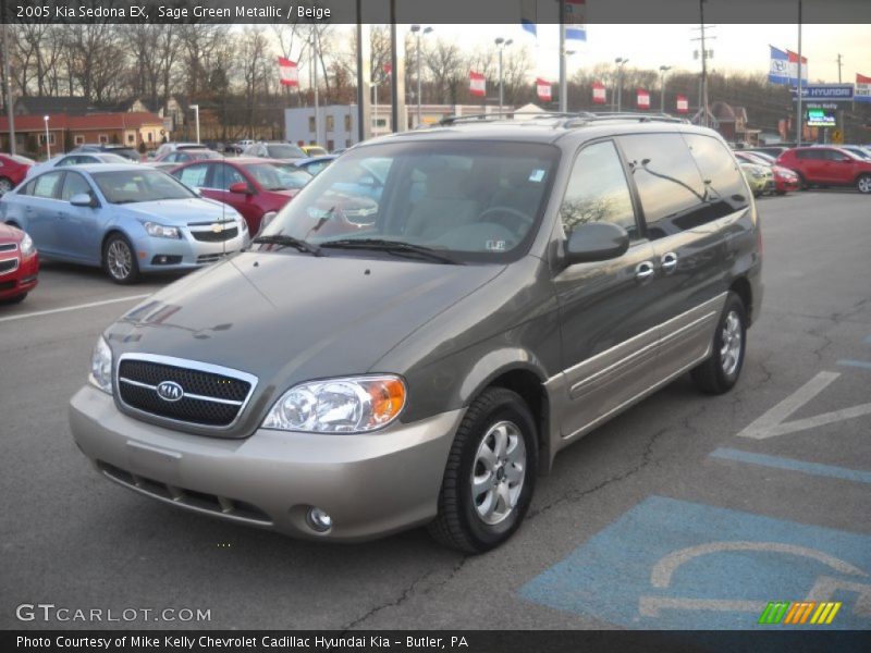 Sage Green Metallic / Beige 2005 Kia Sedona EX