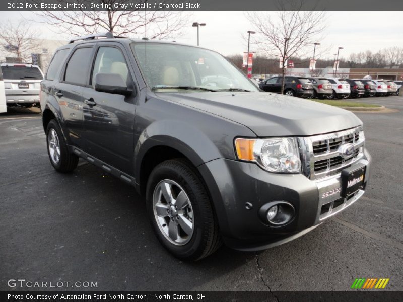 Sterling Gray Metallic / Charcoal Black 2012 Ford Escape Limited