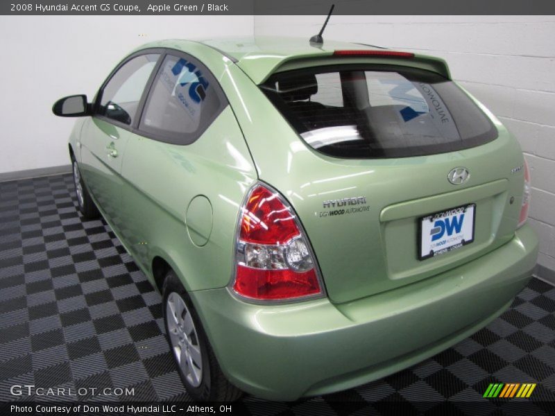 Apple Green / Black 2008 Hyundai Accent GS Coupe