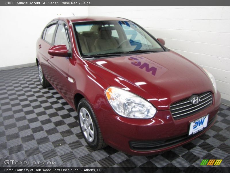 Wine Red / Beige 2007 Hyundai Accent GLS Sedan