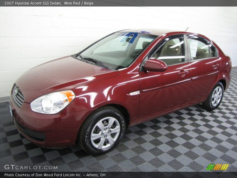 Wine Red / Beige 2007 Hyundai Accent GLS Sedan