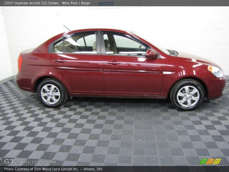 Wine Red / Beige 2007 Hyundai Accent GLS Sedan