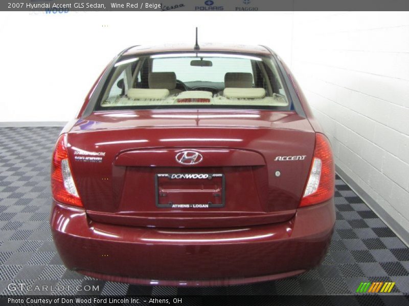 Wine Red / Beige 2007 Hyundai Accent GLS Sedan