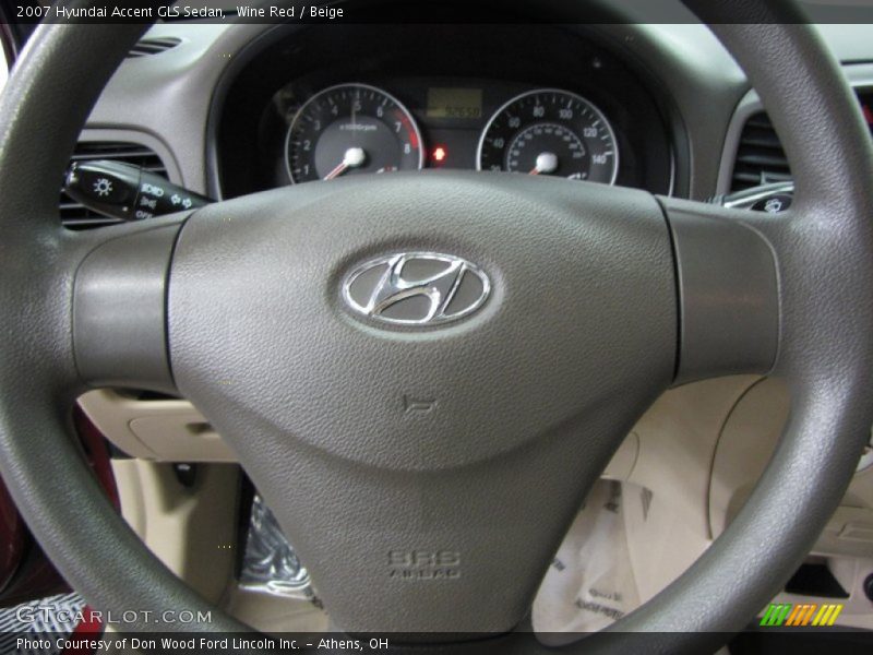 Wine Red / Beige 2007 Hyundai Accent GLS Sedan