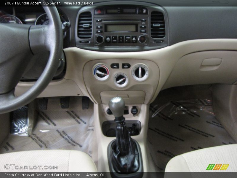 Wine Red / Beige 2007 Hyundai Accent GLS Sedan
