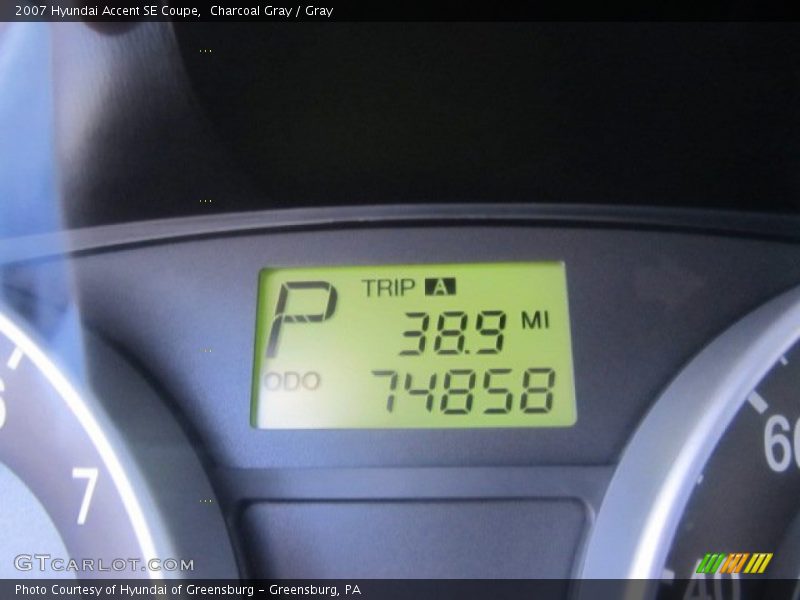 Charcoal Gray / Gray 2007 Hyundai Accent SE Coupe