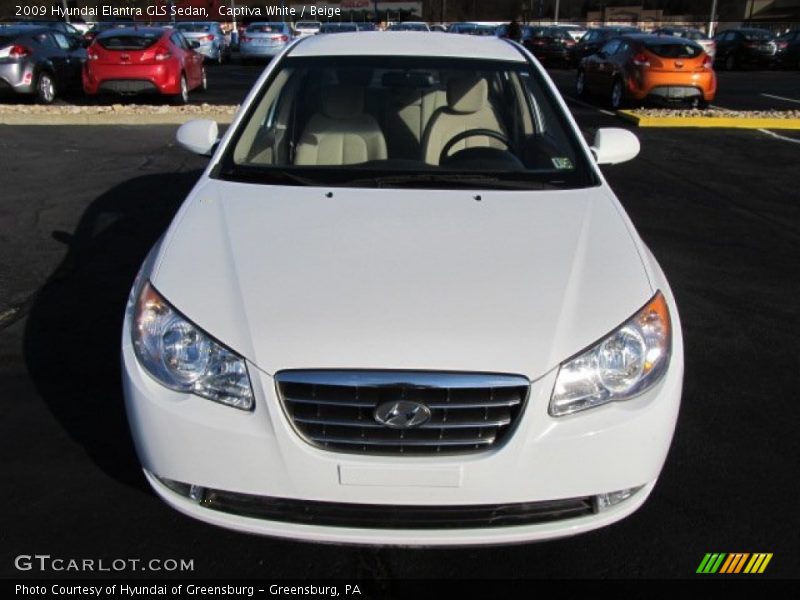 Captiva White / Beige 2009 Hyundai Elantra GLS Sedan