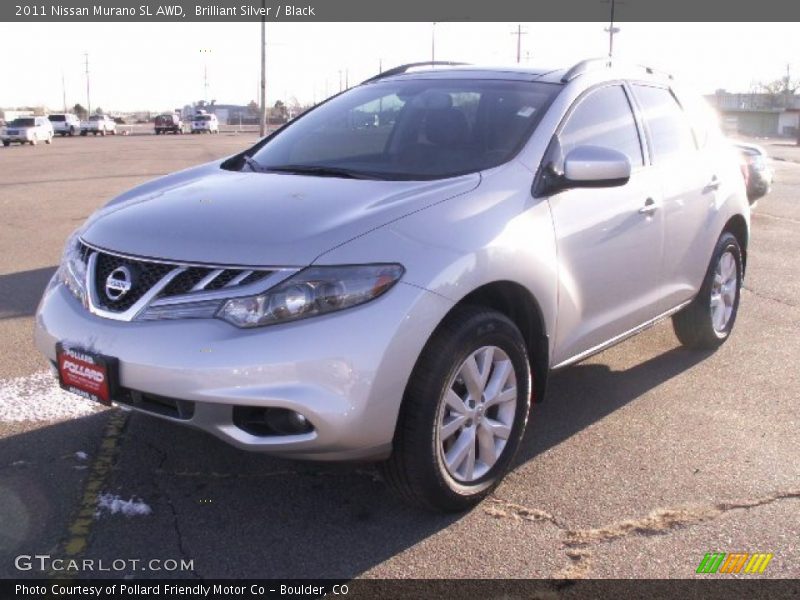 Brilliant Silver / Black 2011 Nissan Murano SL AWD
